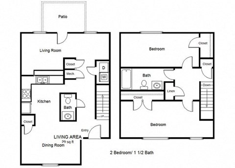 2 Bedroom Floor Plan